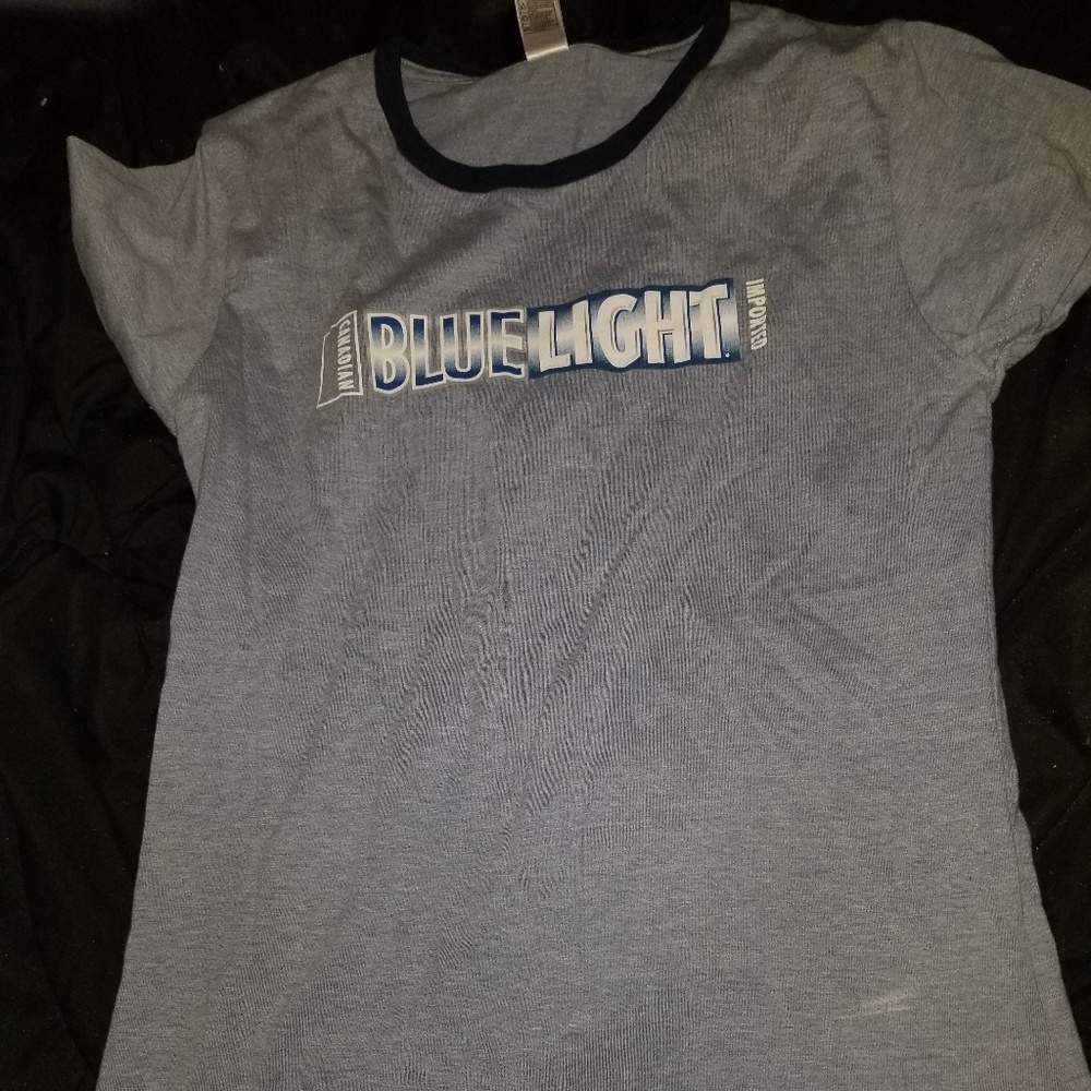 Size L (runs small) Blue Light Beer Tee